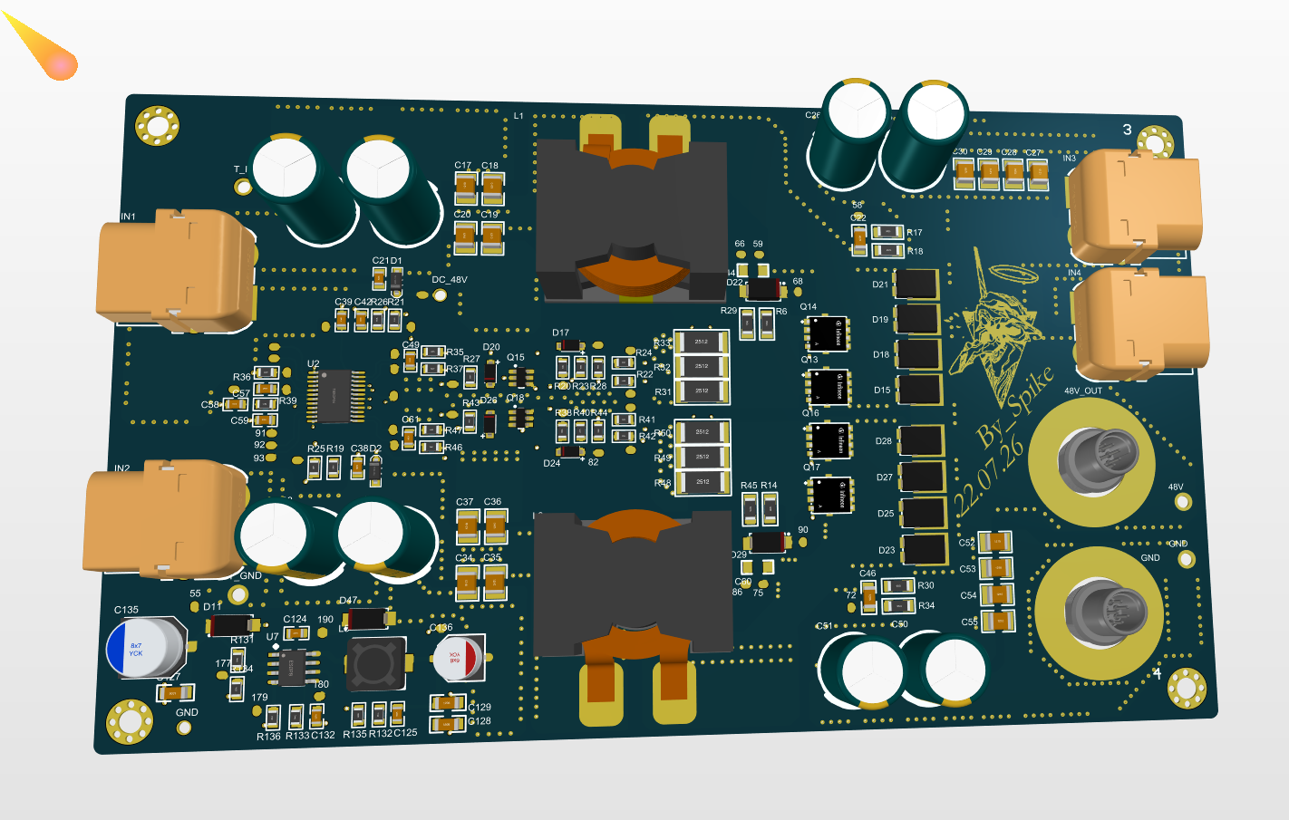 48V 720W DC-DC Boost Converter Module, 12V/24V Battery to 48V